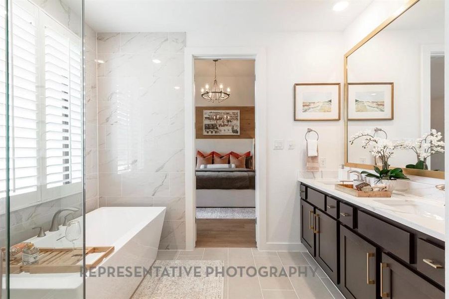 Furnished interior view inside a new home in Sonoma Verde: 60ft. lots, McLendon-Chisholm (Image 33).