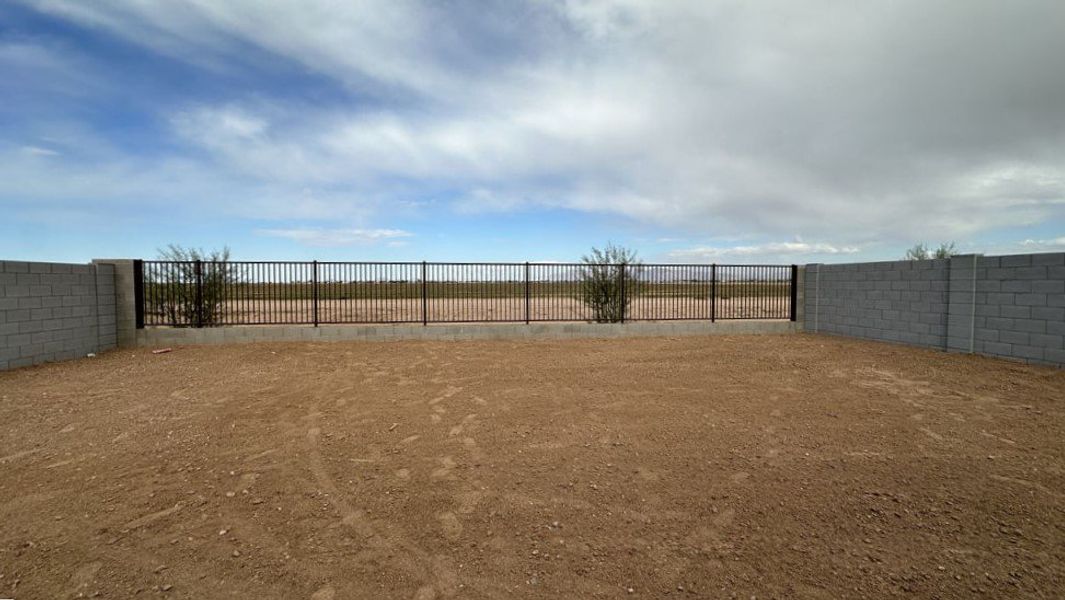 Backyard with view fencing