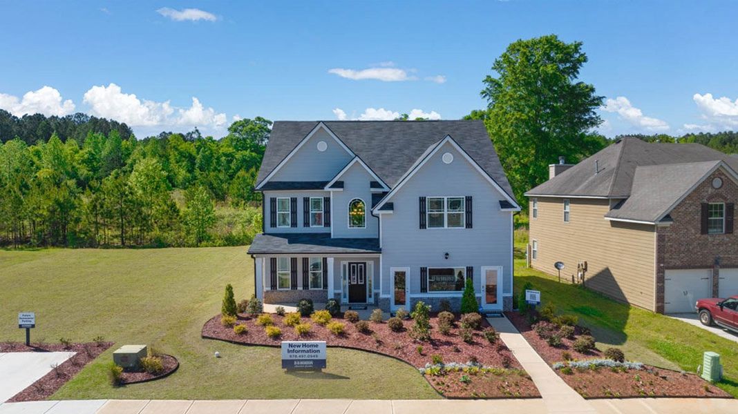 Representative exterior photo of a completed home built from the Fleetwood by D.R. Horton in Evergreen Crossing, Locust Grove, GA (Image 20).