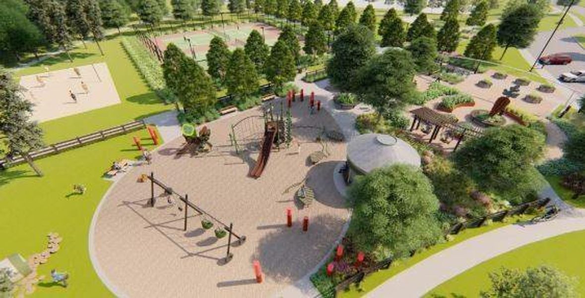 Harvest Yard will feature tennis courts, a sand volleyball court, an expansive playground, plenty of open green space to play ball, and Texas’ largest carrot!