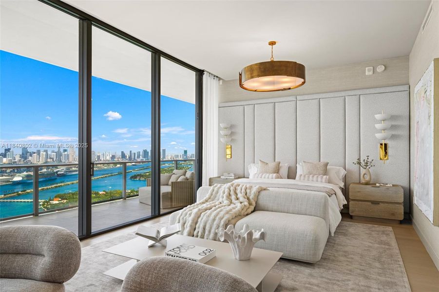Furnished interior view inside a new home in , Miami Beach (Image 69).