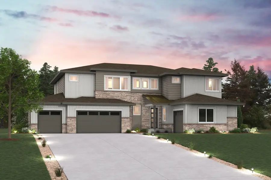 Front exterior of a new home in Trails at Smoky Hill | The Preserve, Parker, CO, highlighting curb appeal (Image 1). Front exterior of a new home in Trails at Smoky Hill | The Preserve, Parker, CO, highlighting curb appeal (Image 1).