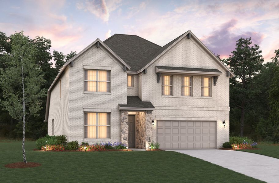 Representative exterior photo of a completed home built from the Laredo by Beazer Homes in Goodland: Overlook 60', Midlothian, TX (Image 1).