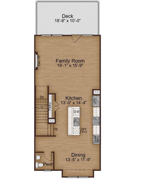 2D floor plan layout for the Marlowe by McKinley Homes in Town Center Overlook, Norcross, GA (Image 3).