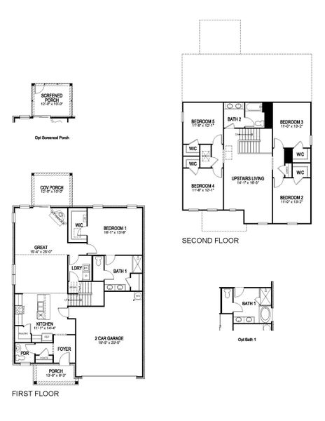 2D floor plan layout of this home in Harvest Point, Spring Hill, TN (Image 3).