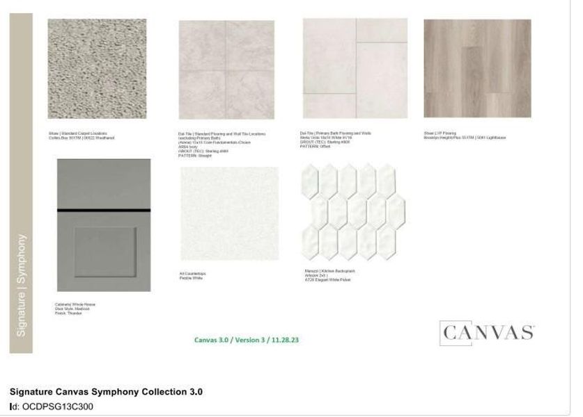 Design Selections.  Home is under construction and selections are subject to change.