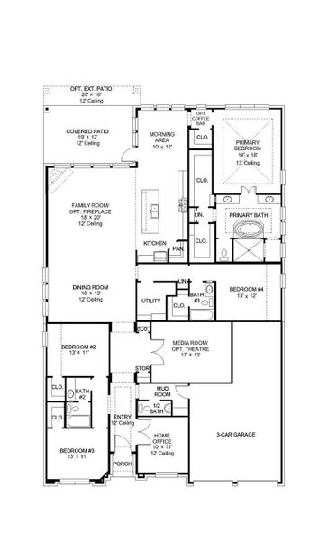 2D floor plan layout of this home in Candela 60', Richmond, TX (Image 2).