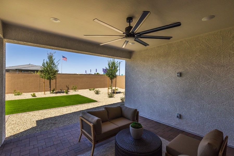 Exterior details and patio area of a home in The Grove at El Cidro, Goodyear (Image 21).