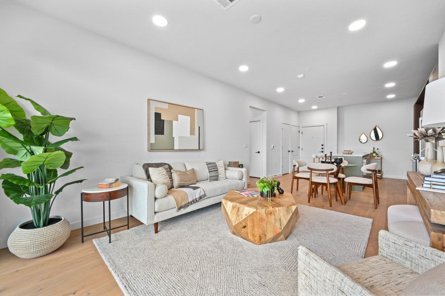 Furnished interior view inside a new home in One Oak, Austin (Image 8).