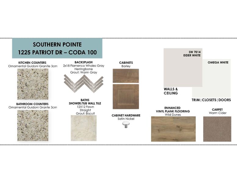 Sample of building materials used in homes in Southern Pointe, College Station (Image 12).