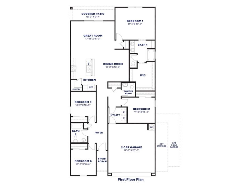 2D floor plan layout of this home in Copper Falls, Buckeye, AZ (Image 4).