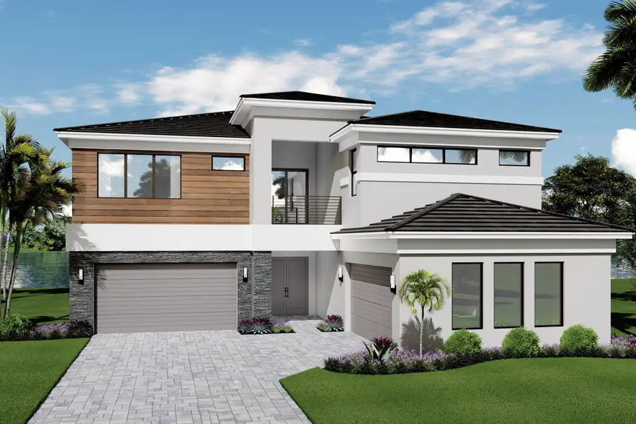 Representative exterior photo of a completed home built from the Maldives by GL Homes in Lotus Edge, Boca Raton, FL (Image 13).