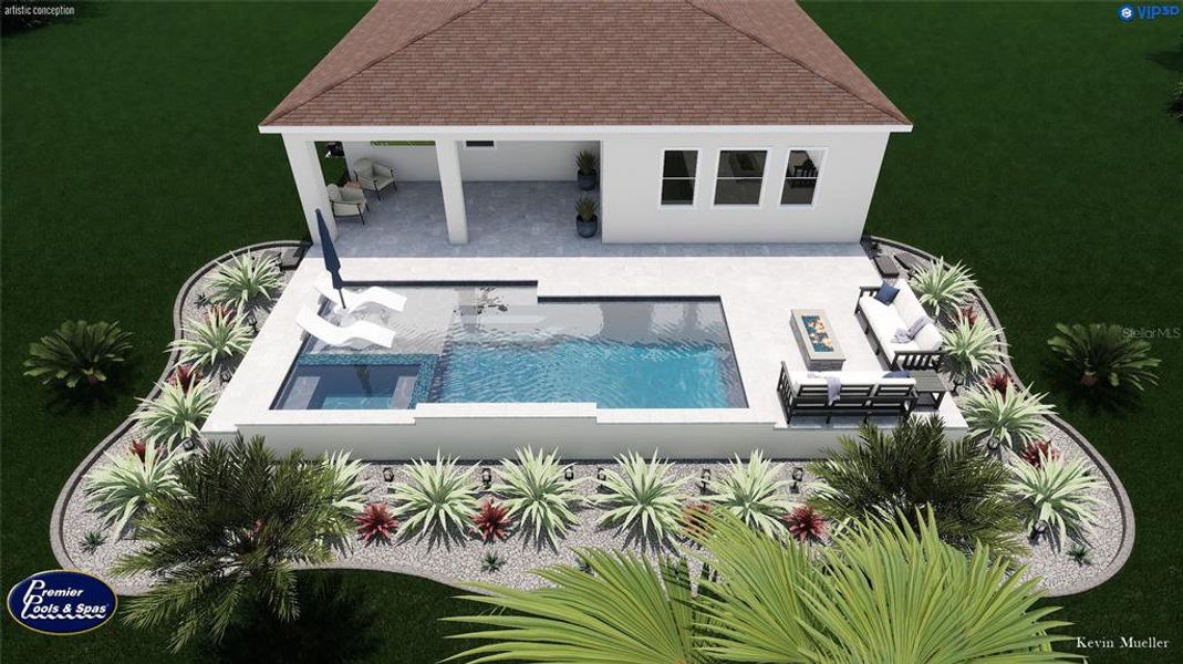 Exterior rendering of this home design in , Spring Hill, FL (Image 5).