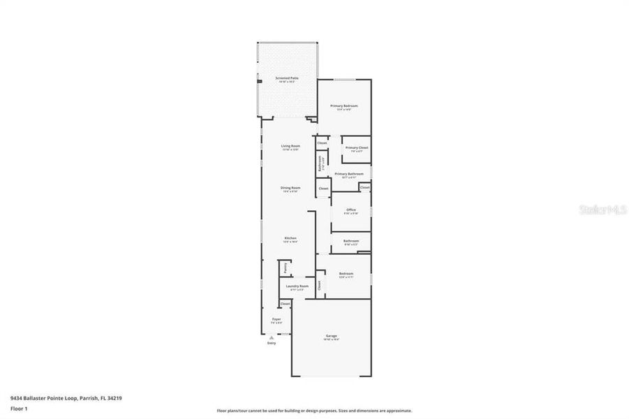 2D floor plan layout of this home in Del Webb BayView, Parrish, FL (Image 5). 2D floor plan layout of this home in Del Webb BayView, Parrish, FL (Image 5).
