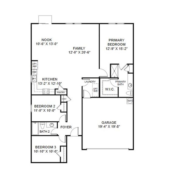 2D floor plan layout for the Newton by HHHunt Homes LLC in Oak Meadow, Angier, NC (Image 11). 2D floor plan layout for the Newton by HHHunt Homes LLC in Oak Meadow, Angier, NC (Image 11).