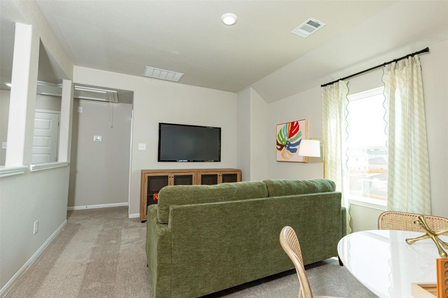 Furnished interior view inside a new home in Wayside Village, Houston (Image 24). Furnished interior view inside a new home in Wayside Village, Houston (Image 24).