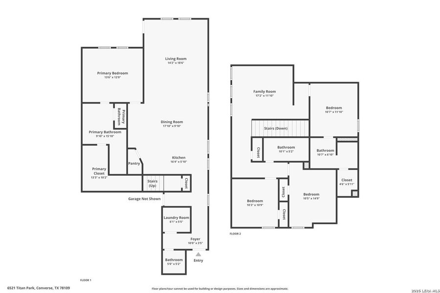 2D floor plan layout of this home in Hightop Ridge, Converse, TX (Image 3).