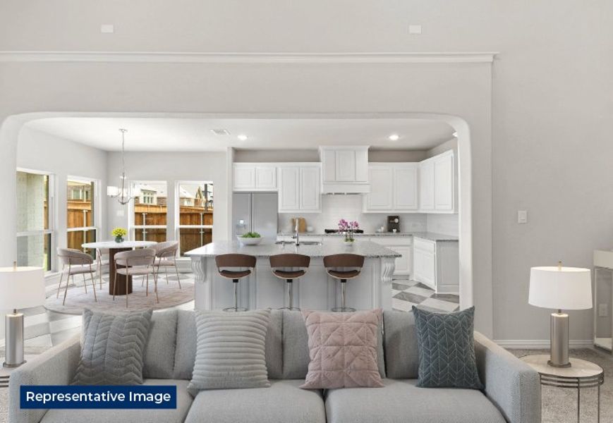 Representative furnished interior of a home built from the Princeton FSW (w/Game) by First Texas Homes in Shady Valley Estates, Midlothian (Image 7).