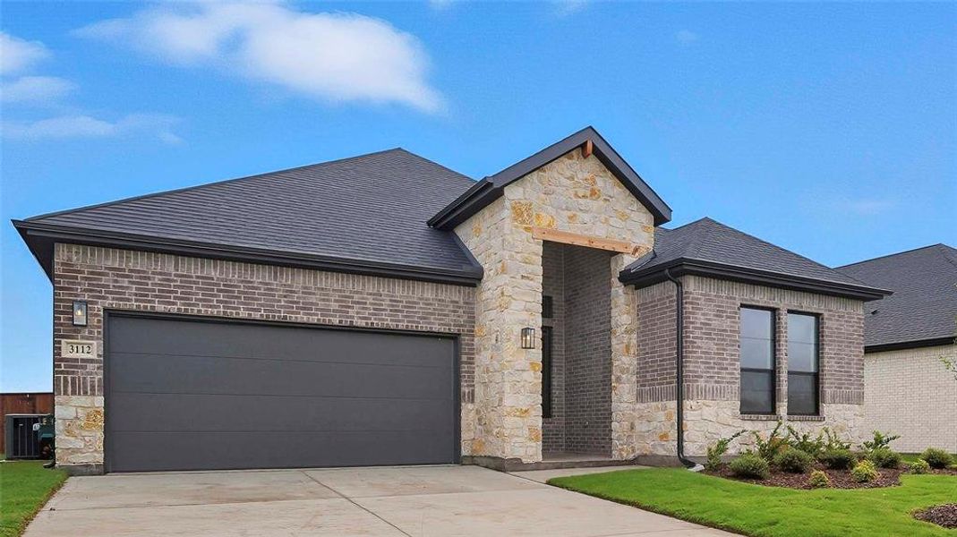 Front exterior of a new home in Clearview Ranch, Royse City, TX, highlighting curb appeal (Image 1).