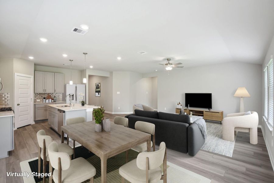 Furnished interior view inside a new home in Massey Oaks - Premier Series, Pearland (Image 9). Furnished interior view inside a new home in Massey Oaks - Premier Series, Pearland (Image 9).