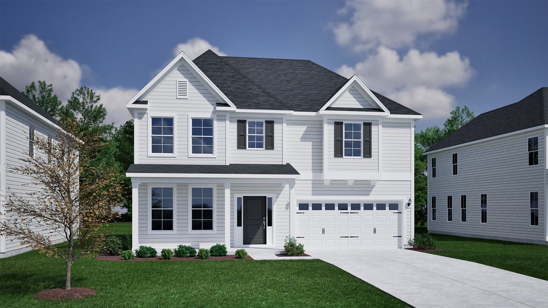 Representative exterior photo of a completed home built from the Keowee - Vanguard Collection by Mungo Homes in Hanes Lake, Winston-Salem, NC (Image 11).