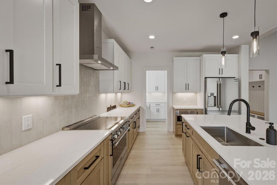 Here is a different view of the kitchen with a peek into the walk-in pantry. Here is a different view of the kitchen with a peek into the walk-in pantry.