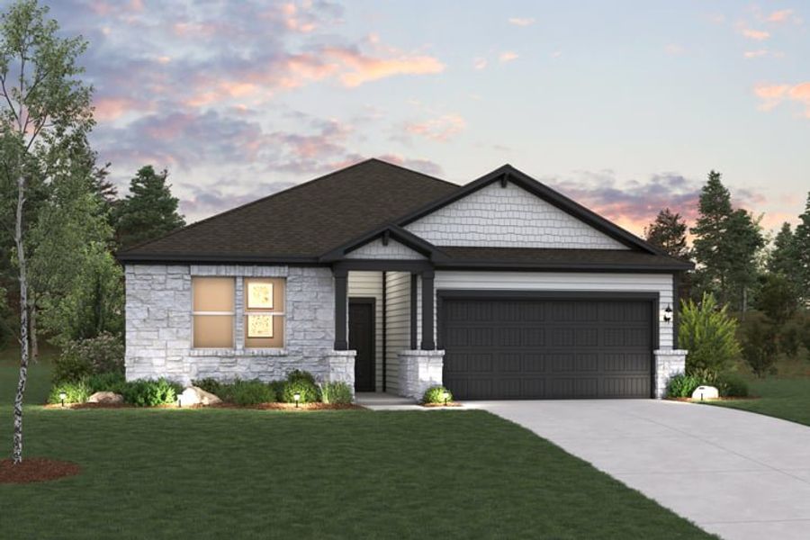 A house with a large front yard. A house with a large front yard.