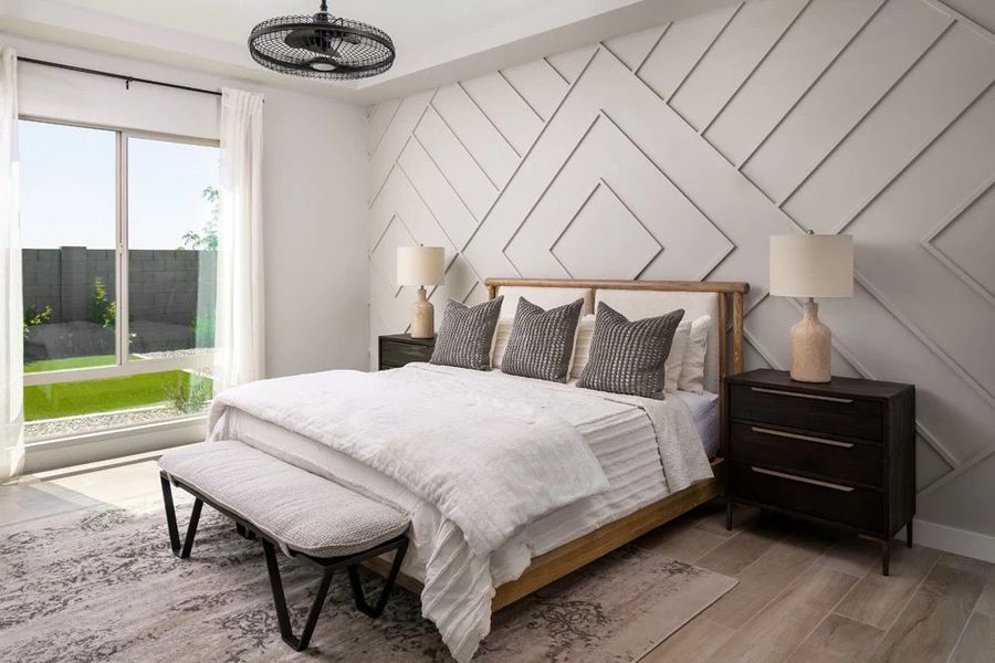 Primary suite - model home. Finishes and options may vary by community