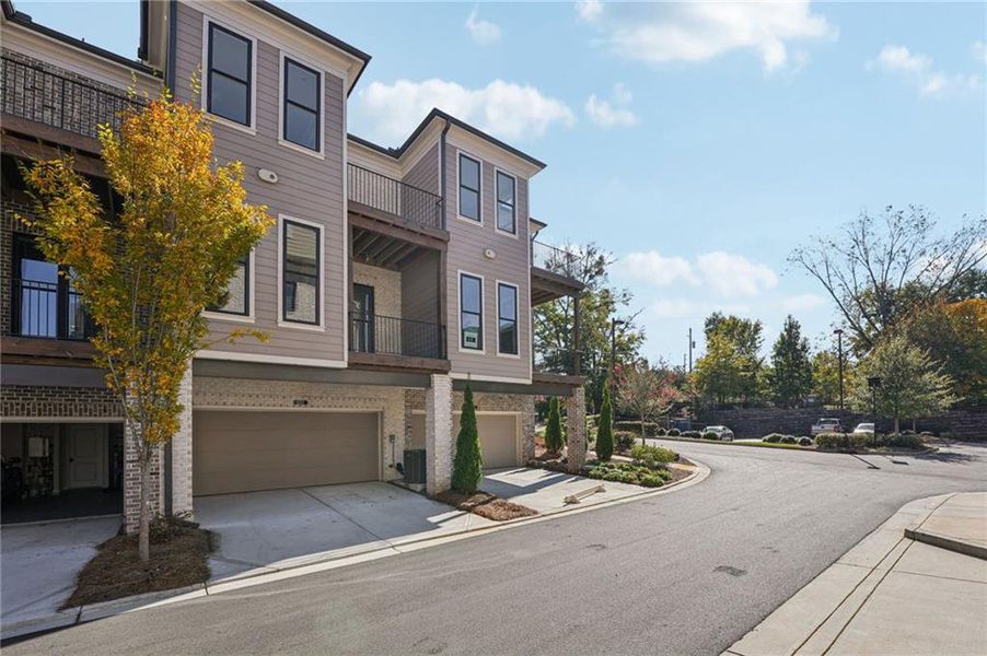 Front exterior of a new home in Towns on Thompson, Alpharetta, GA, highlighting curb appeal (Image 25).