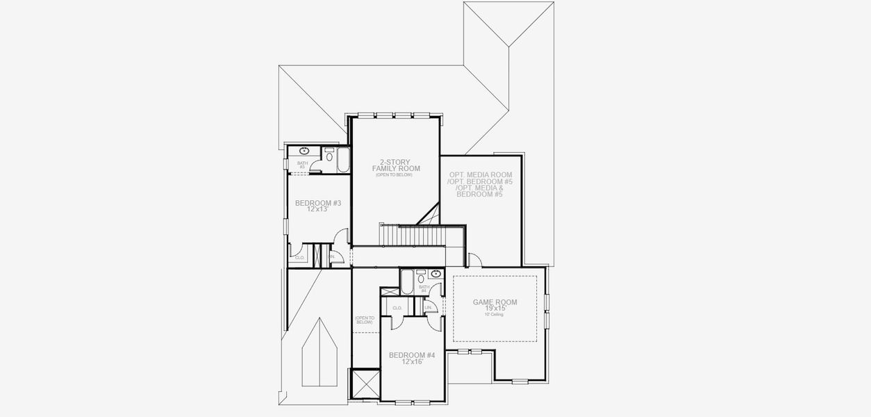 2D floor plan layout for the 533A by Britton Homes in Mustang Lakes 60', Celina, TX (Image 4).