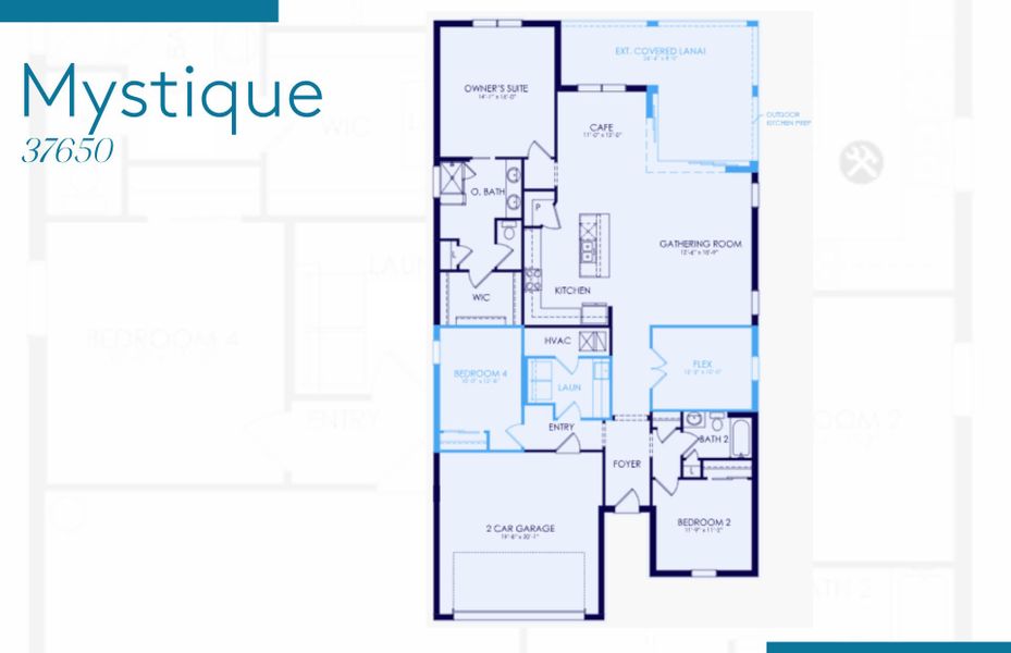 2D floor plan layout of this home in TerraWalk at Babcock Ranch, Alva, FL (Image 4).