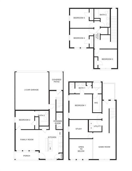 2D floor plan layout of this home in Mustang Square, Plano, TX (Image 3). 2D floor plan layout of this home in Mustang Square, Plano, TX (Image 3).
