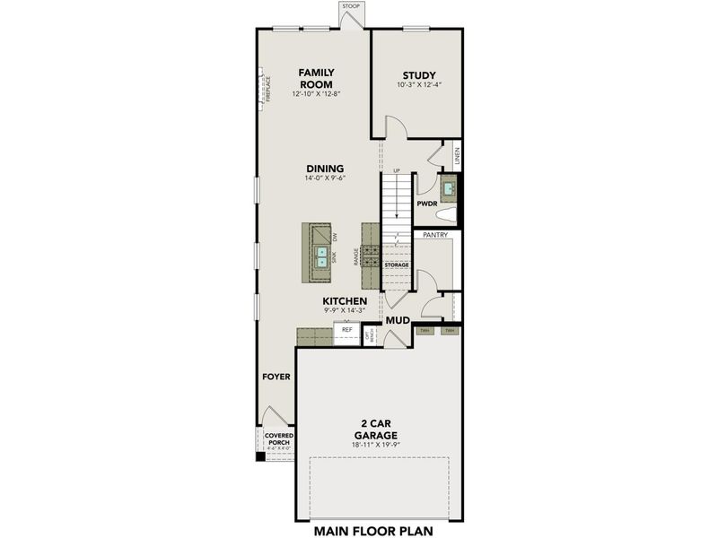 2D floor plan layout for the The Gillian C by Davidson Homes LLC in Meadows at Oak Creek, San Antonio, TX (Image 3).