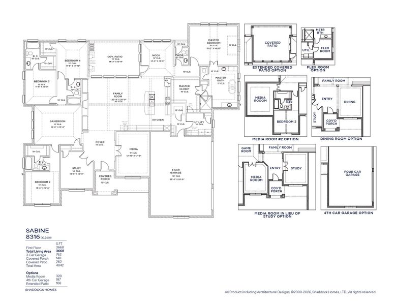 2D floor plan layout for the Sabine - SH 8316 by Shaddock Homes in Hilltop Ranch, Leander, TX (Image 3). 2D floor plan layout for the Sabine - SH 8316 by Shaddock Homes in Hilltop Ranch, Leander, TX (Image 3).