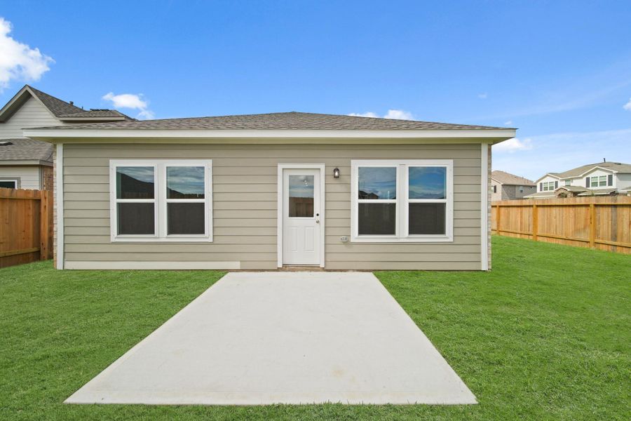 Exterior details and patio area of a home in Riverwood Ranch, Angleton (Image 18). Exterior details and patio area of a home in Riverwood Ranch, Angleton (Image 18).