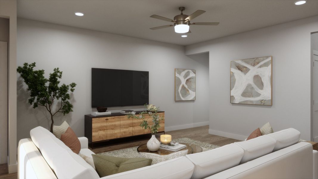 Representative furnished interior of a home built from the 4015 by Risewell Homes in Parkton Square, Kyle (Image 5).