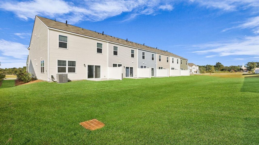 Exterior details and patio area of a home in Carolina Groves Townhomes, Moncks Corner (Image 3). Exterior details and patio area of a home in Carolina Groves Townhomes, Moncks Corner (Image 3).