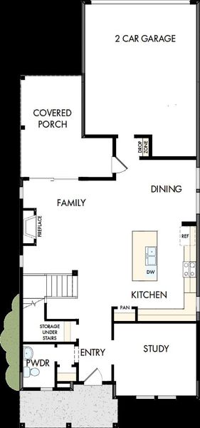 2D floor plan layout of this home in Jubilee - Grove Row Collection, Hockley, TX (Image 5).