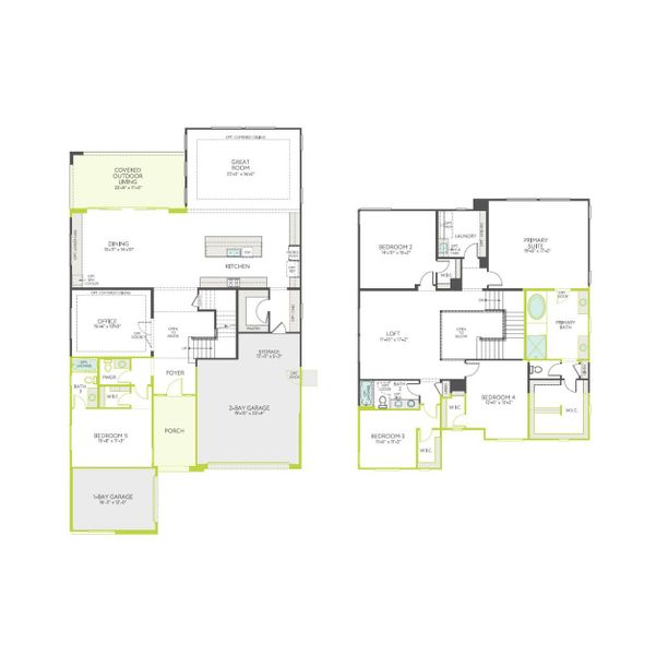 2D floor plan layout of this home in Soleo, Queen Creek, AZ (Image 4).
