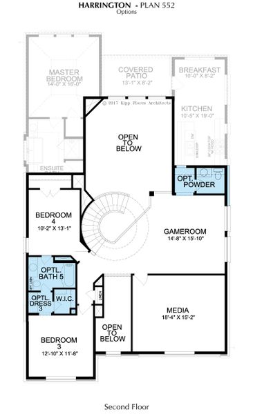 2D floor plan layout for the Harrington by Landon Homes in Lexington Frisco, Frisco, TX (Image 22).