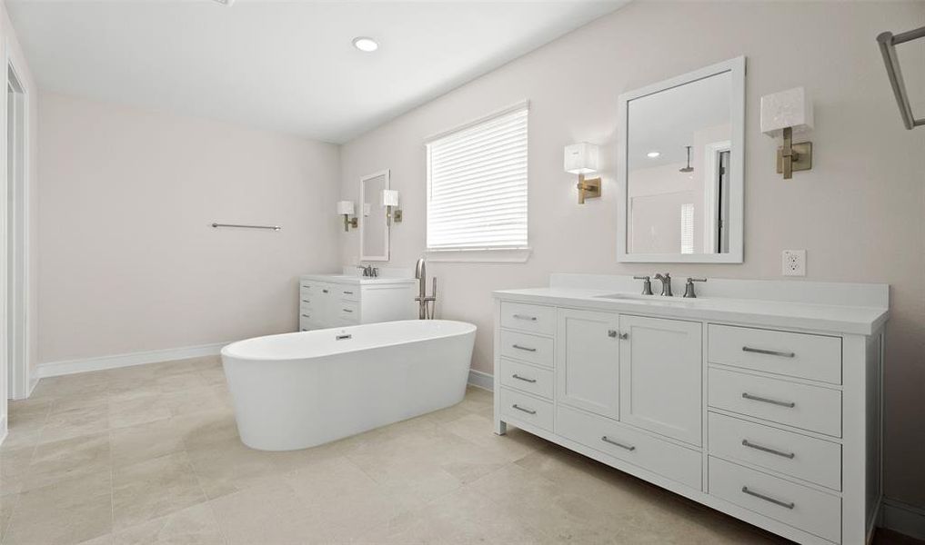 Dual vanity sinks in primary bath (*Photo not of actual home and used for illustration purposes only.)