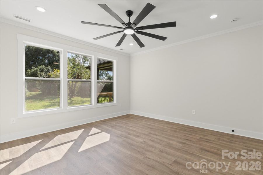 Primary bedroom looking towards outside. Extra window added