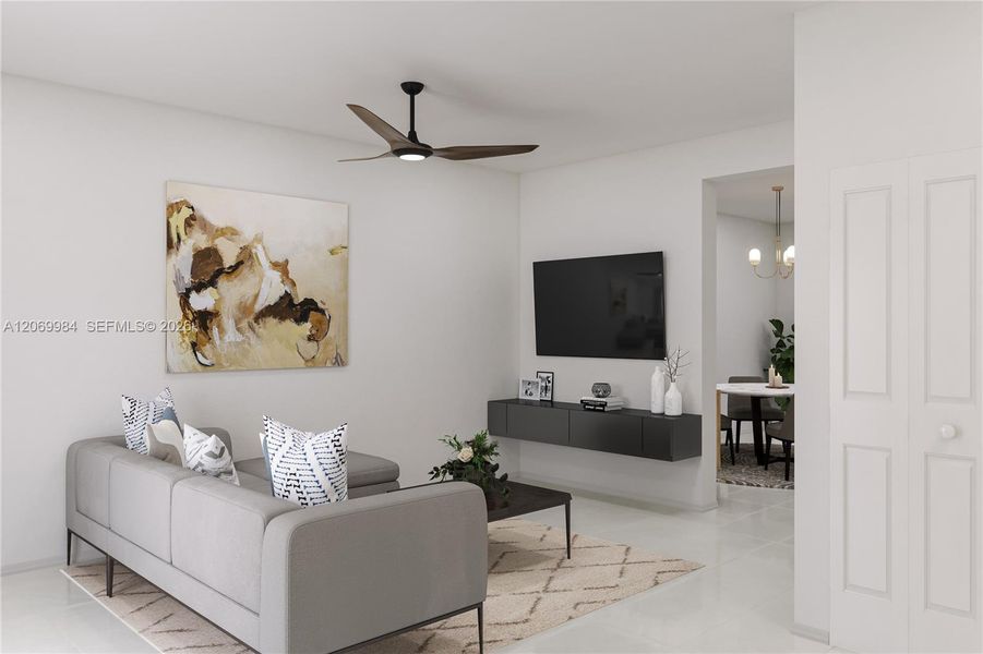 Furnished interior view inside a new home in Breezewood, Miami (Image 5).