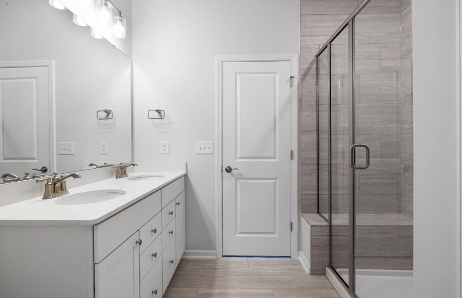 Furnished interior view inside a new home in Exchange at 401, Raleigh (Image 10).