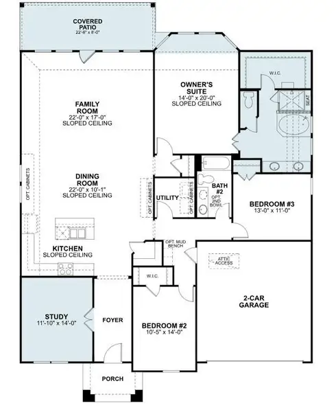 2D floor plan layout of this home in Miller's Pond, Rosenberg, TX (Image 5).
