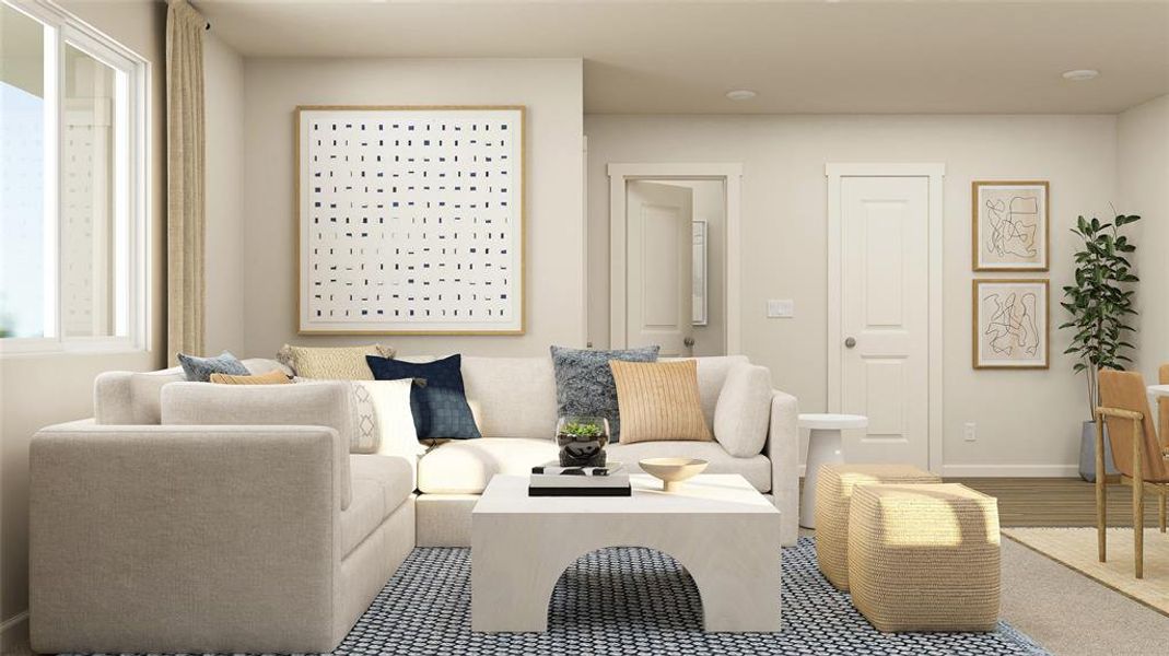 Living area with baseboards Living area with baseboards