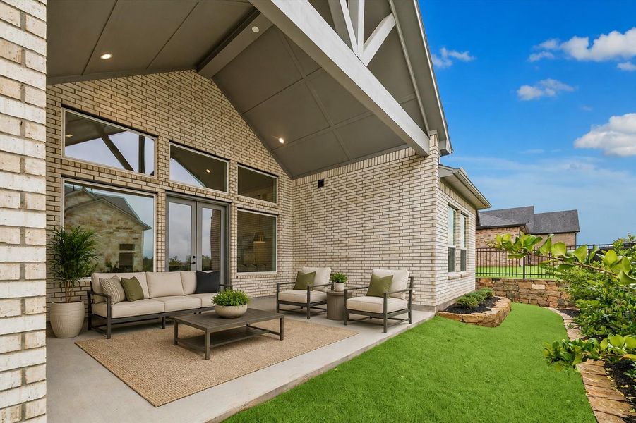 Spacious Back Porch of 14019 Hawk Vista Ct. This photo has been virtually staged.