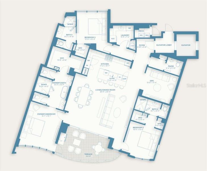 2D floor plan layout of this home in , Sarasota, FL (Image 4).