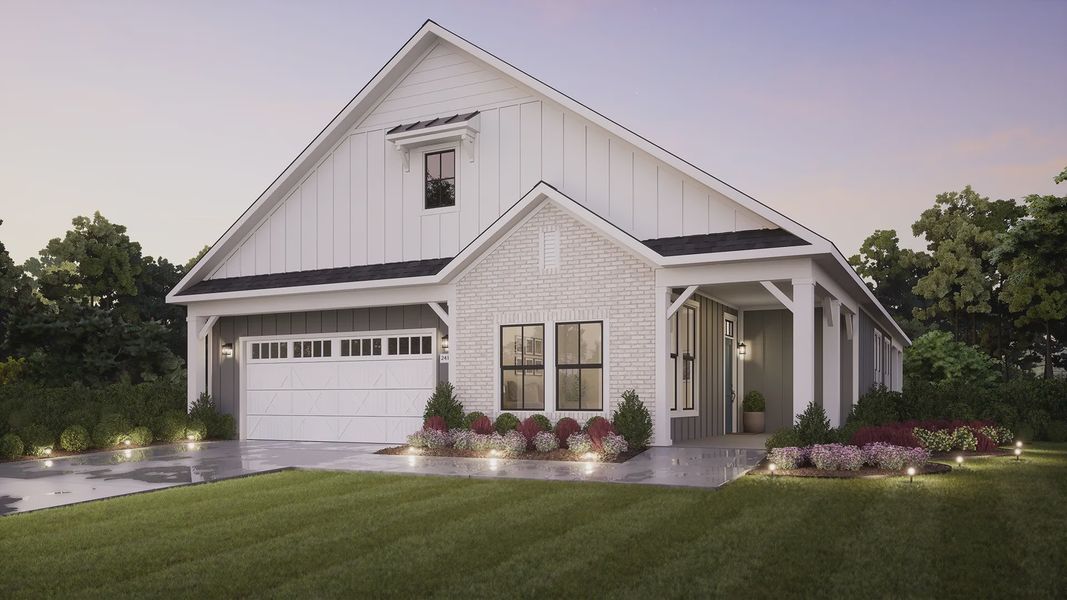 Representative exterior photo of a completed home built from the Verona by Epcon Communities in The Courtyards at Walters Farm, Huntersville, NC (Image 20).