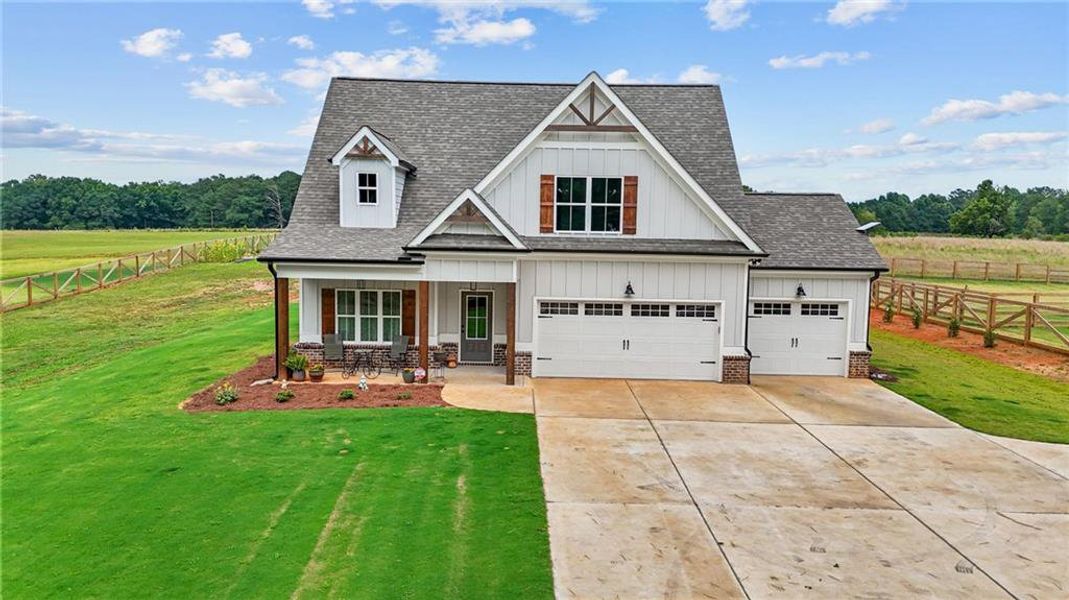 Front exterior of a new home in , Covington, GA, highlighting curb appeal (Image 29). Front exterior of a new home in , Covington, GA, highlighting curb appeal (Image 29).